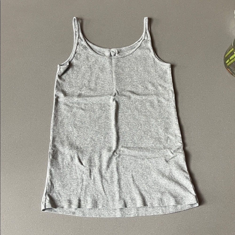 Eileen Fisher shirt tank top soft organic cotton gray medium NEW stretch